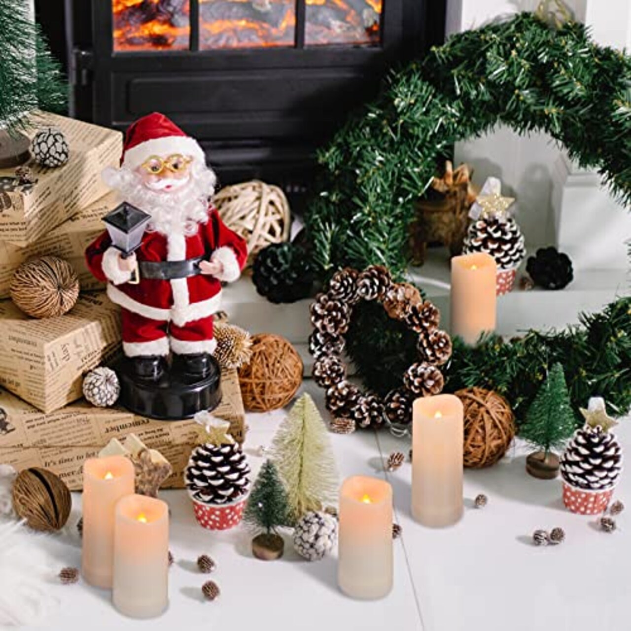 Flameless LED Candles with 10-Key Remote & Timer, Outdoor Indoor Waterproof Battery Operated Candles for Home/Wedding Décor, Exquisite Set of 12 (D2.2'' x H4''5''6''7'')